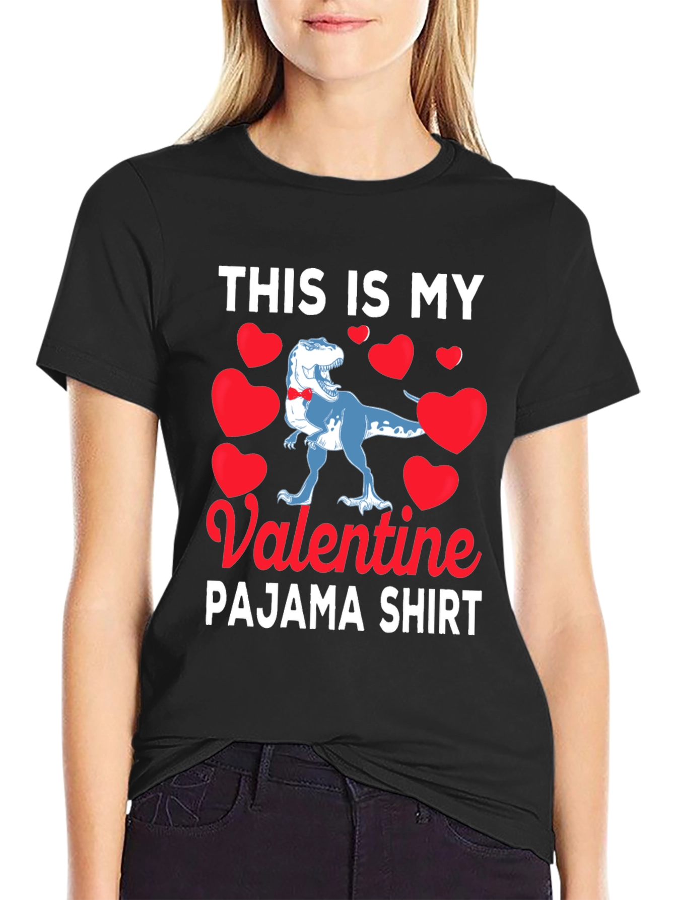 Valentines Day Dinosaur Pajama Shirt
