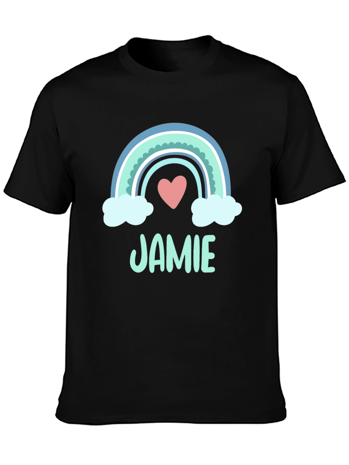 Jamie Rainbow Heart T-Shirt - Cute & Personalized