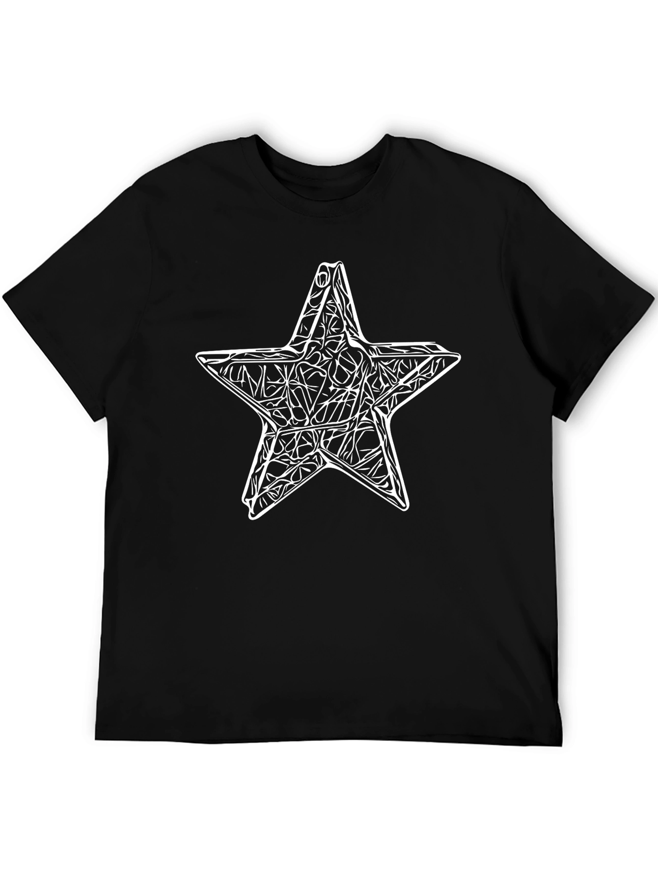 Abstract Star Graphic Tee - Mens Black T-Shirt