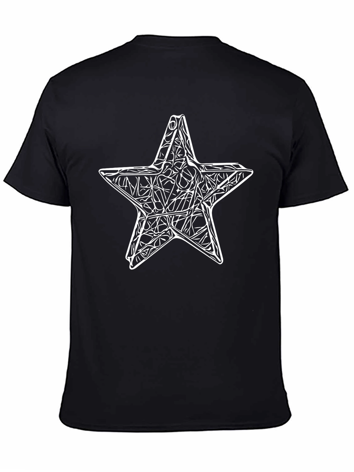 Abstract Star Graphic Tee - Mens Black T-Shirt