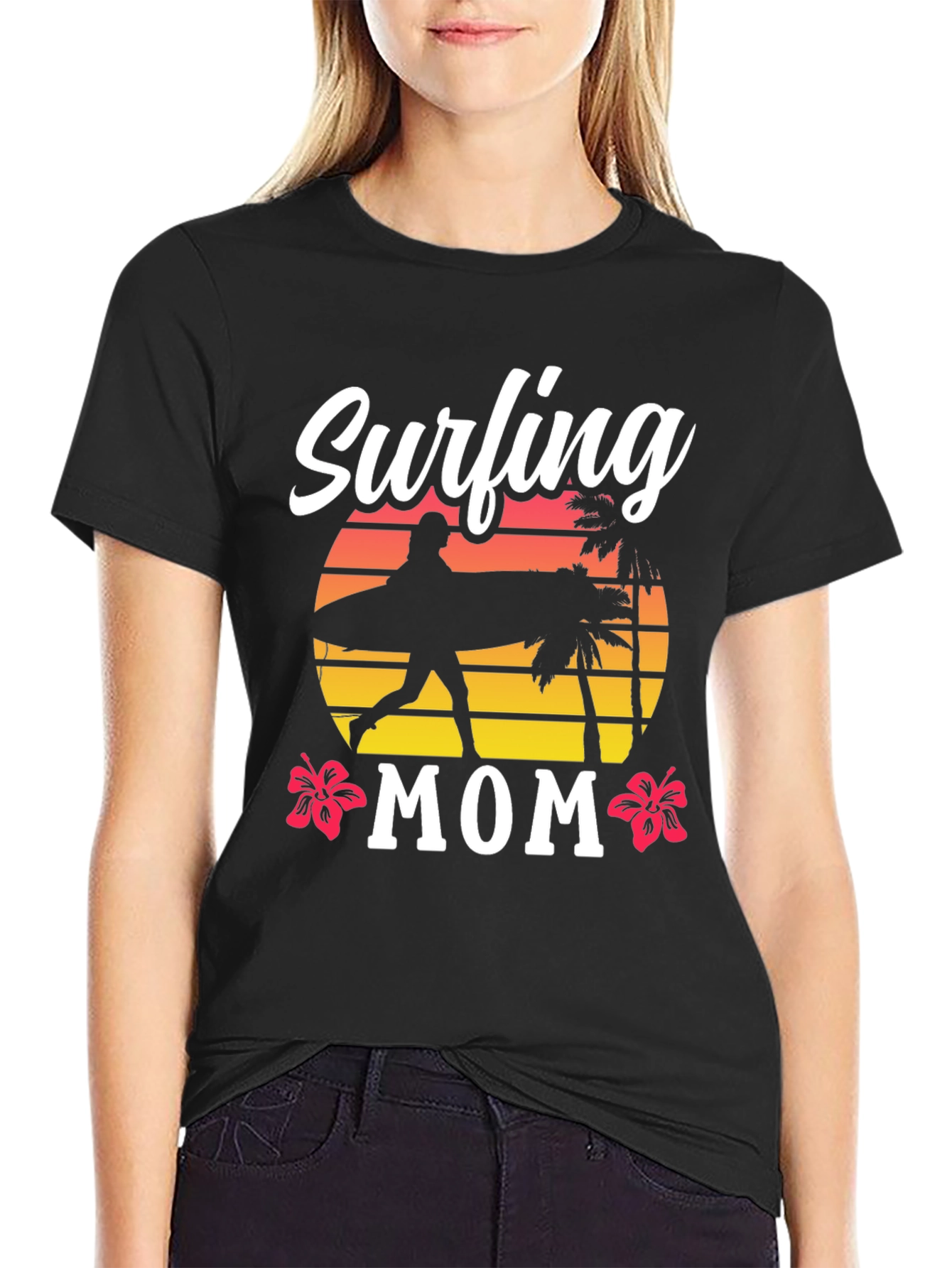 Surfing Mom T-Shirt - Beach Lover Tee