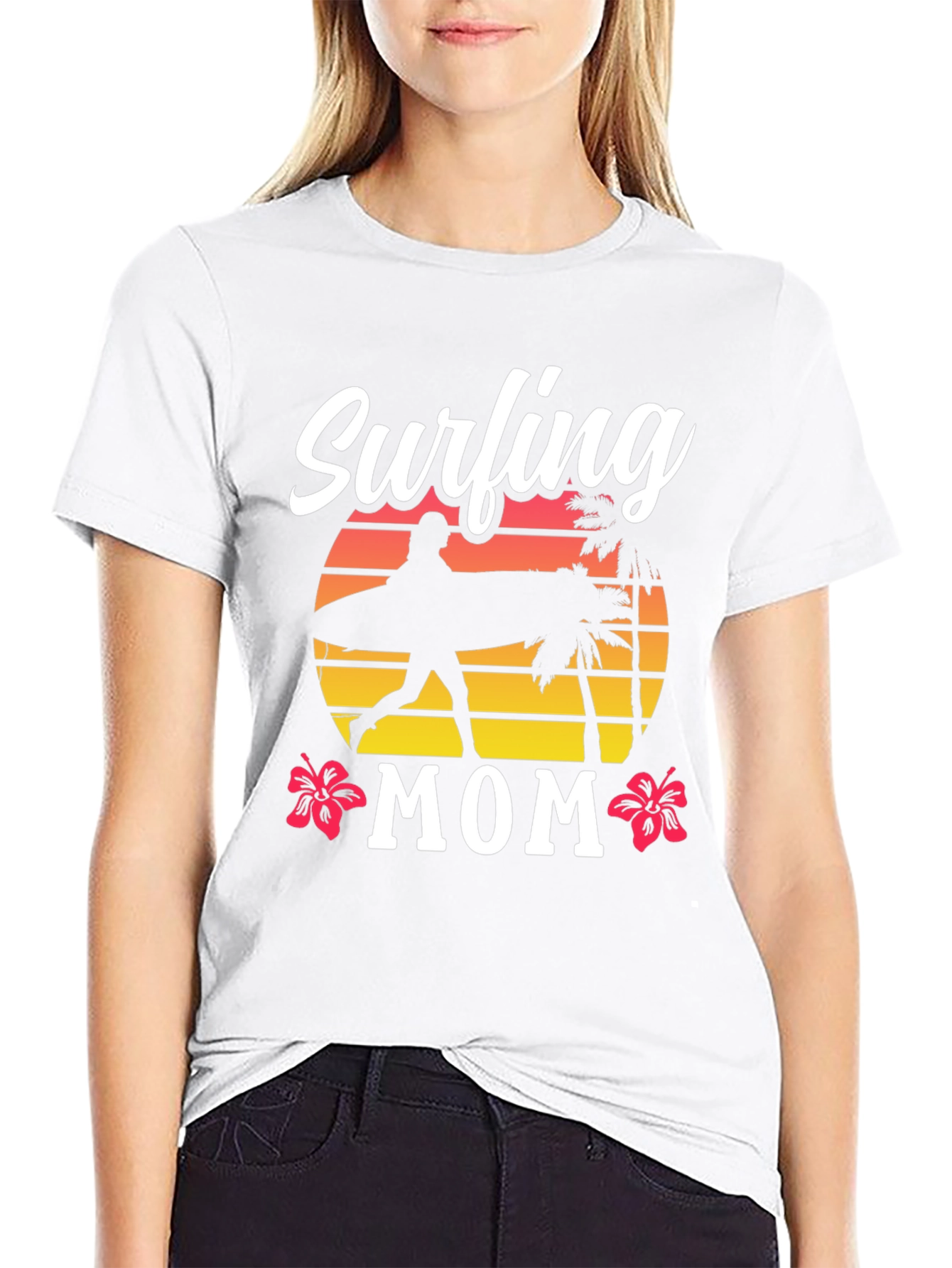 Surfing Mom T-Shirt - Beach Lover Tee