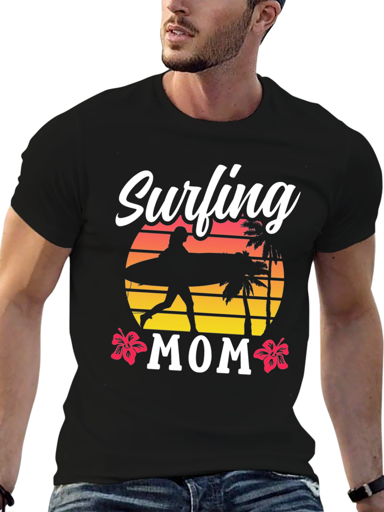 Surfing Mom T-Shirt - Beach Lover Tee