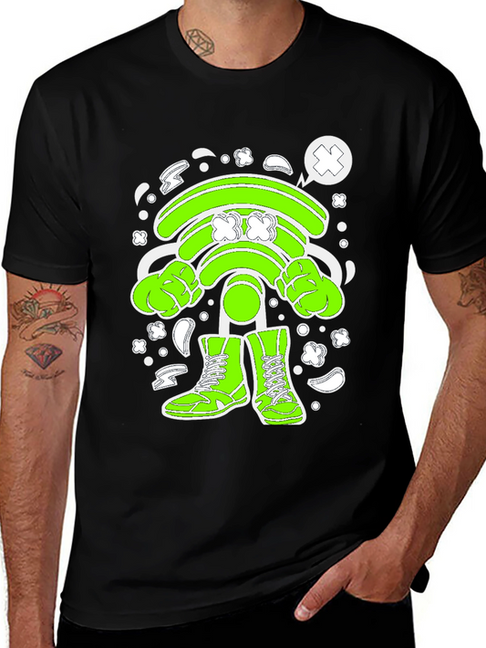 Funny Wifi Cartoon Graphic T-Shirt