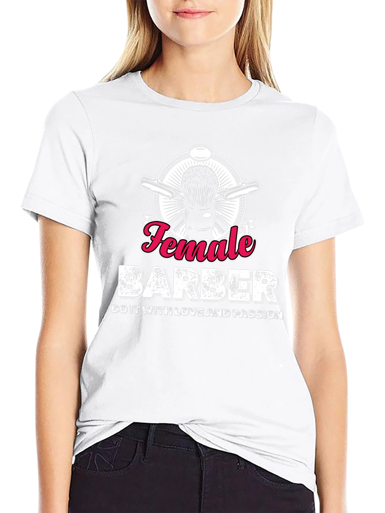 Female Barber T-Shirt - Hairdresser Design