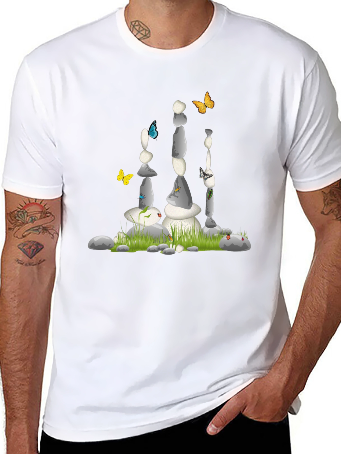 Stone Balance Art Black T-Shirt