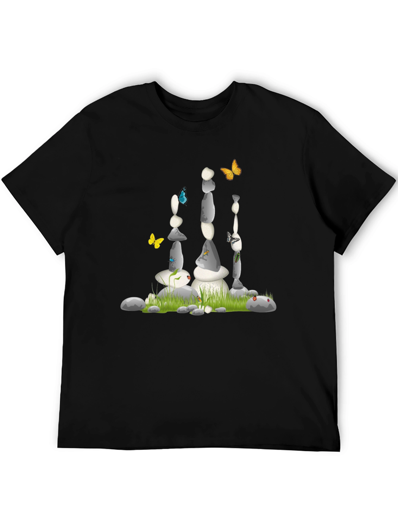 Stone Balance Art Black T-Shirt