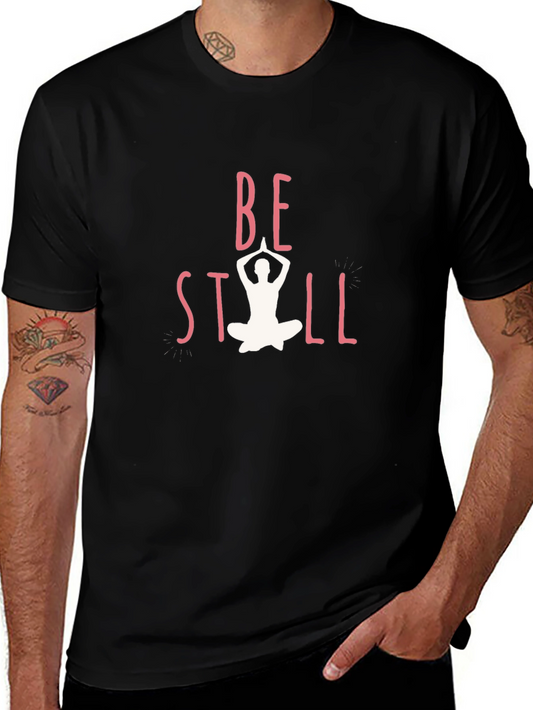 Be Still Yoga Graphic Black T-Shirt