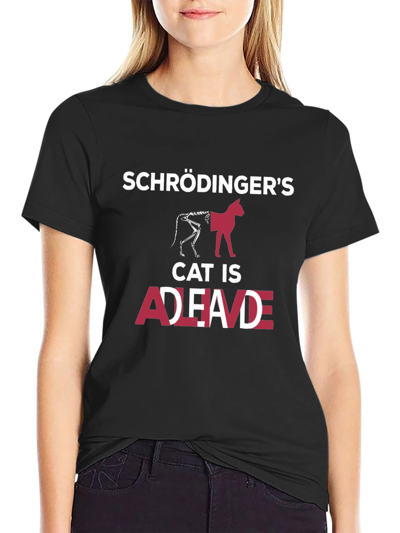 Schrödingers Cat T-Shirt: Dead & Alive Funny Physics Tee