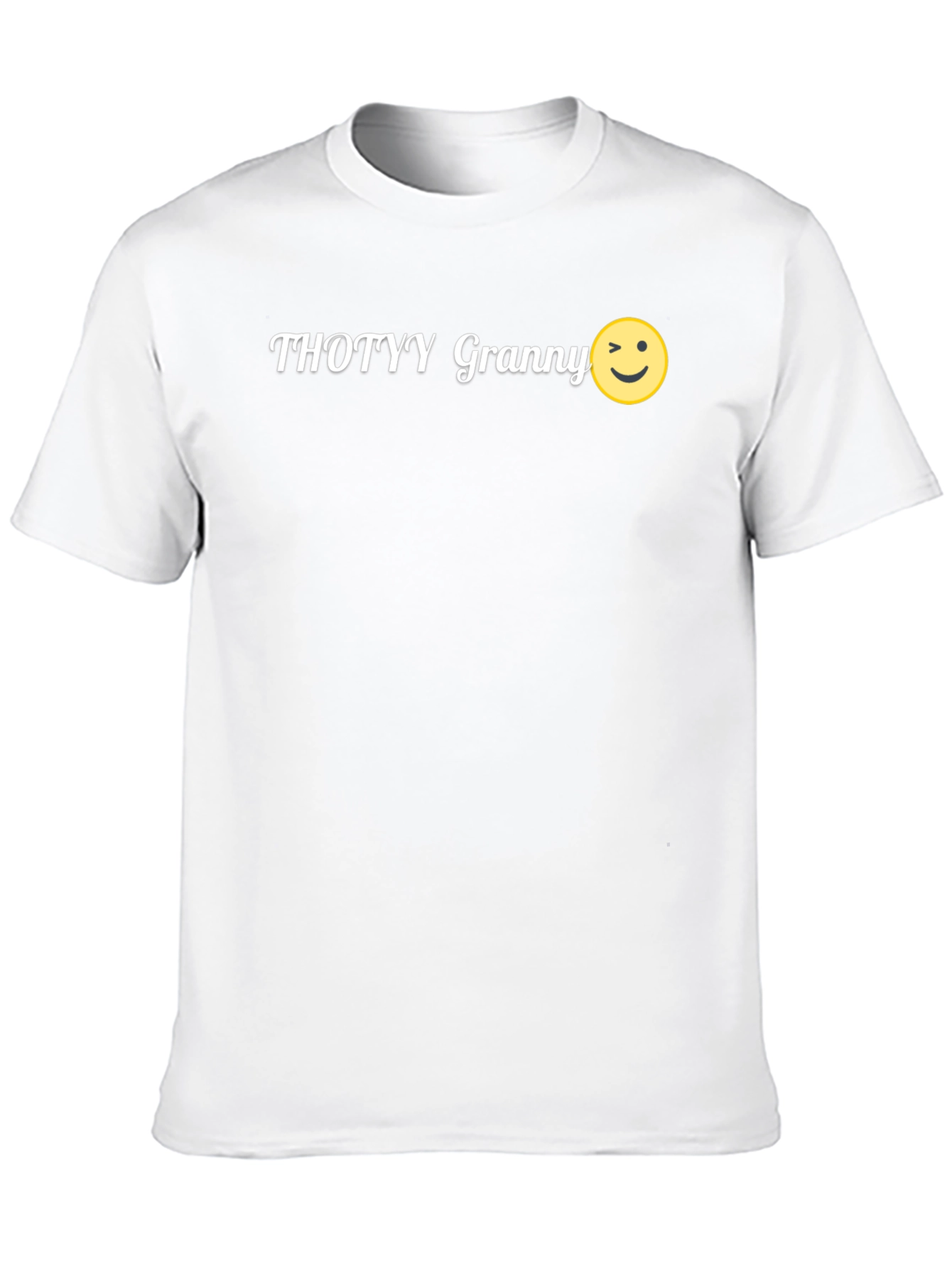 Thotyy Granny Wink Emoji Black T-Shirt
