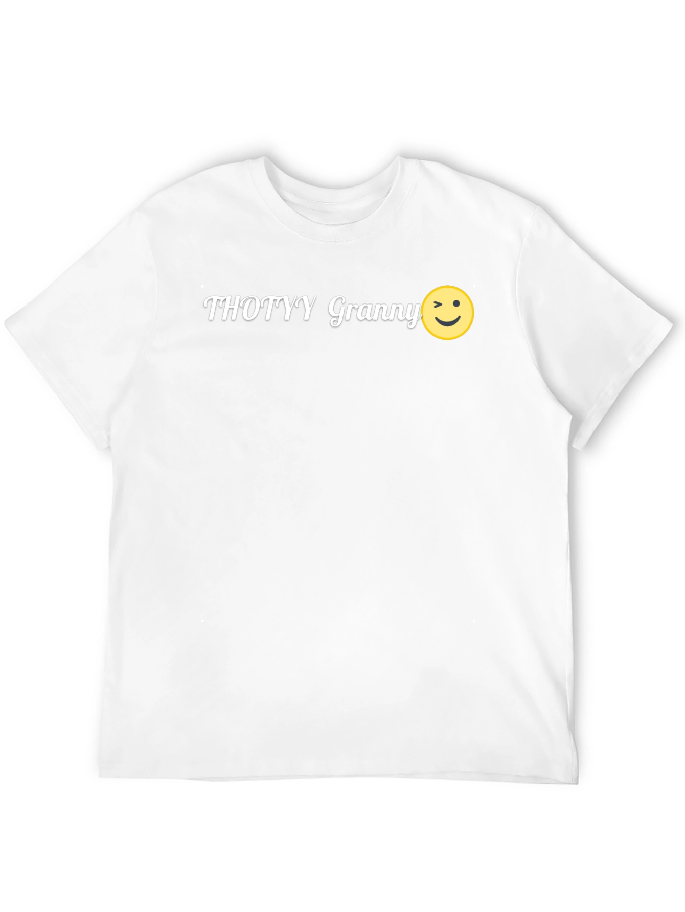 Thotyy Granny Wink Emoji Black T-Shirt