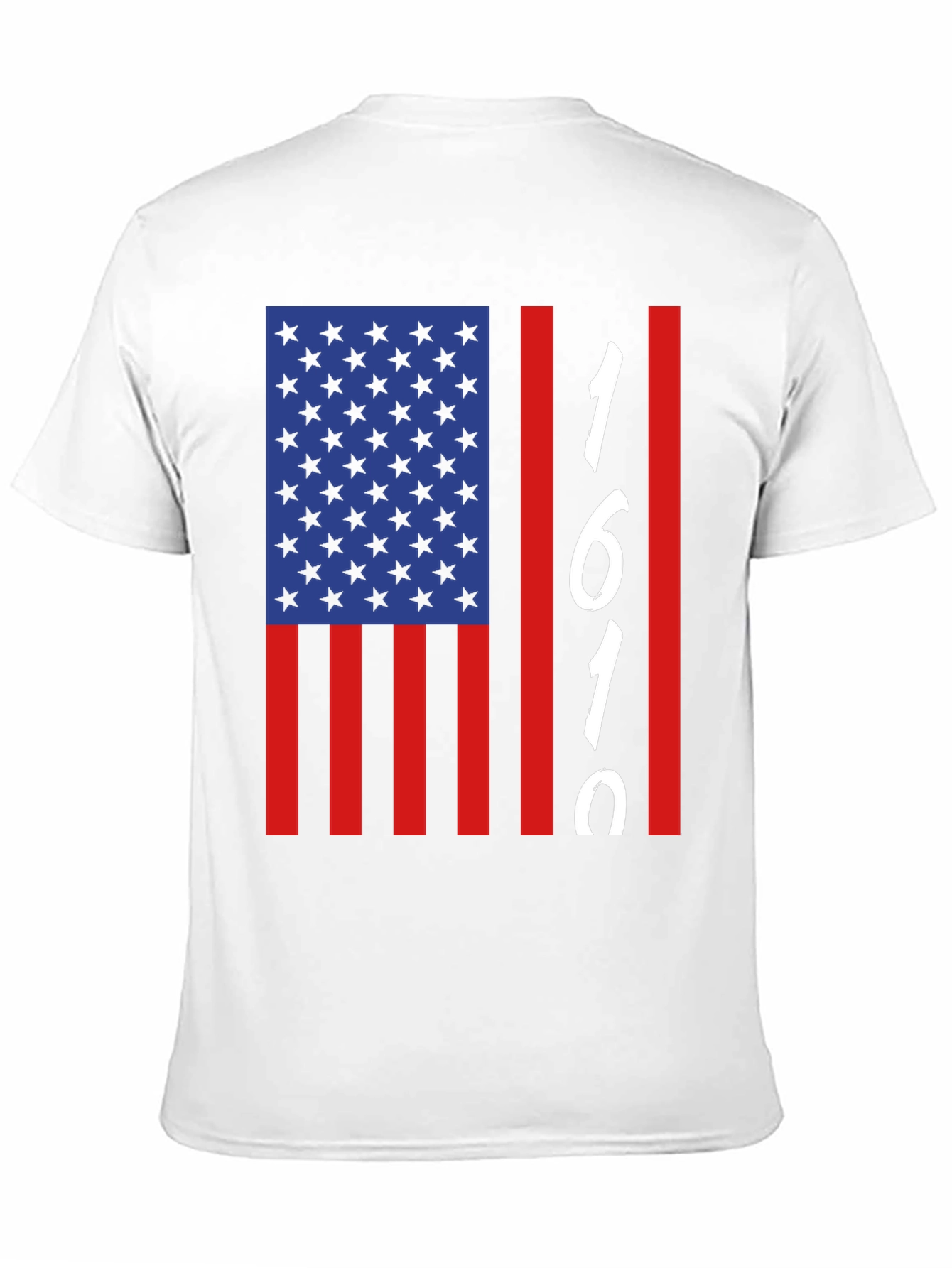 1619 USA Flag Graphic Tee - Black Cotton Blend