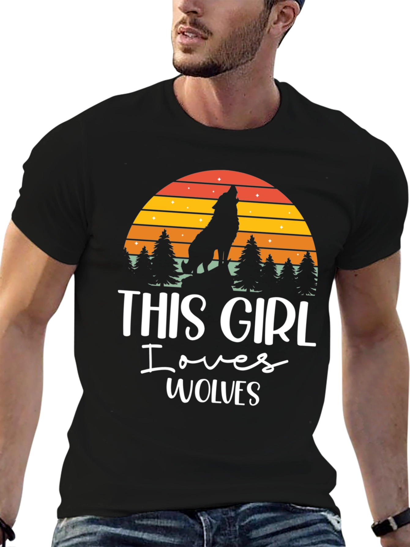 This Girl Loves Wolves T-Shirt Wolf Lover Tee