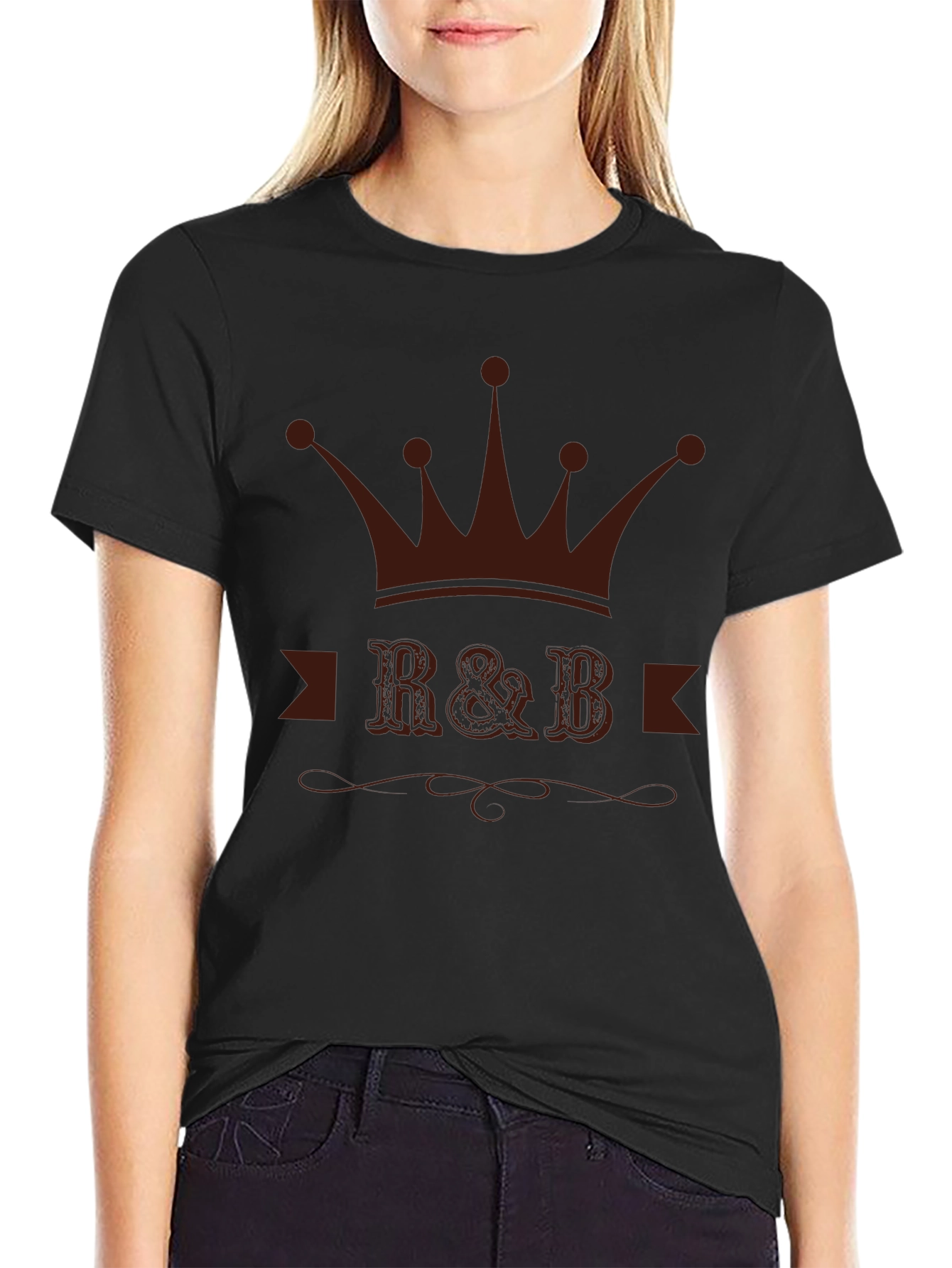 R&B Crown Graphic T-Shirt - Black