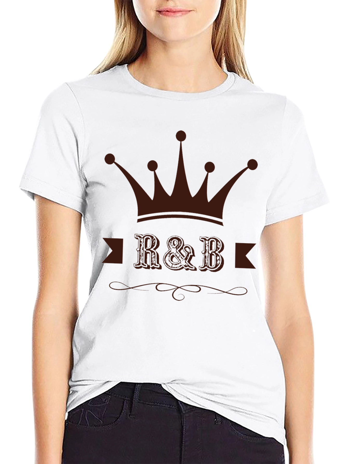 R&B Crown Graphic T-Shirt - Black