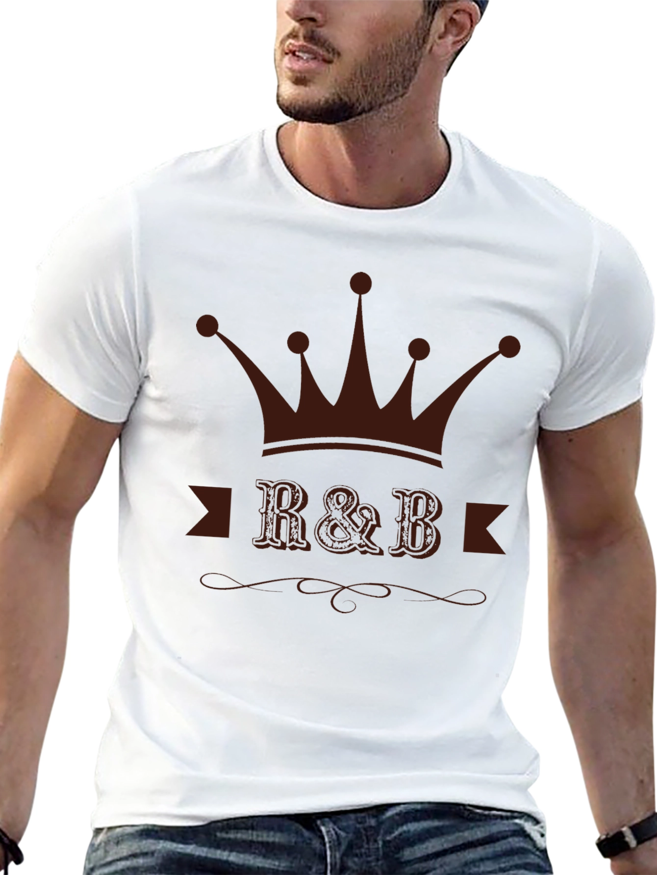 R&B Crown Graphic T-Shirt - Black