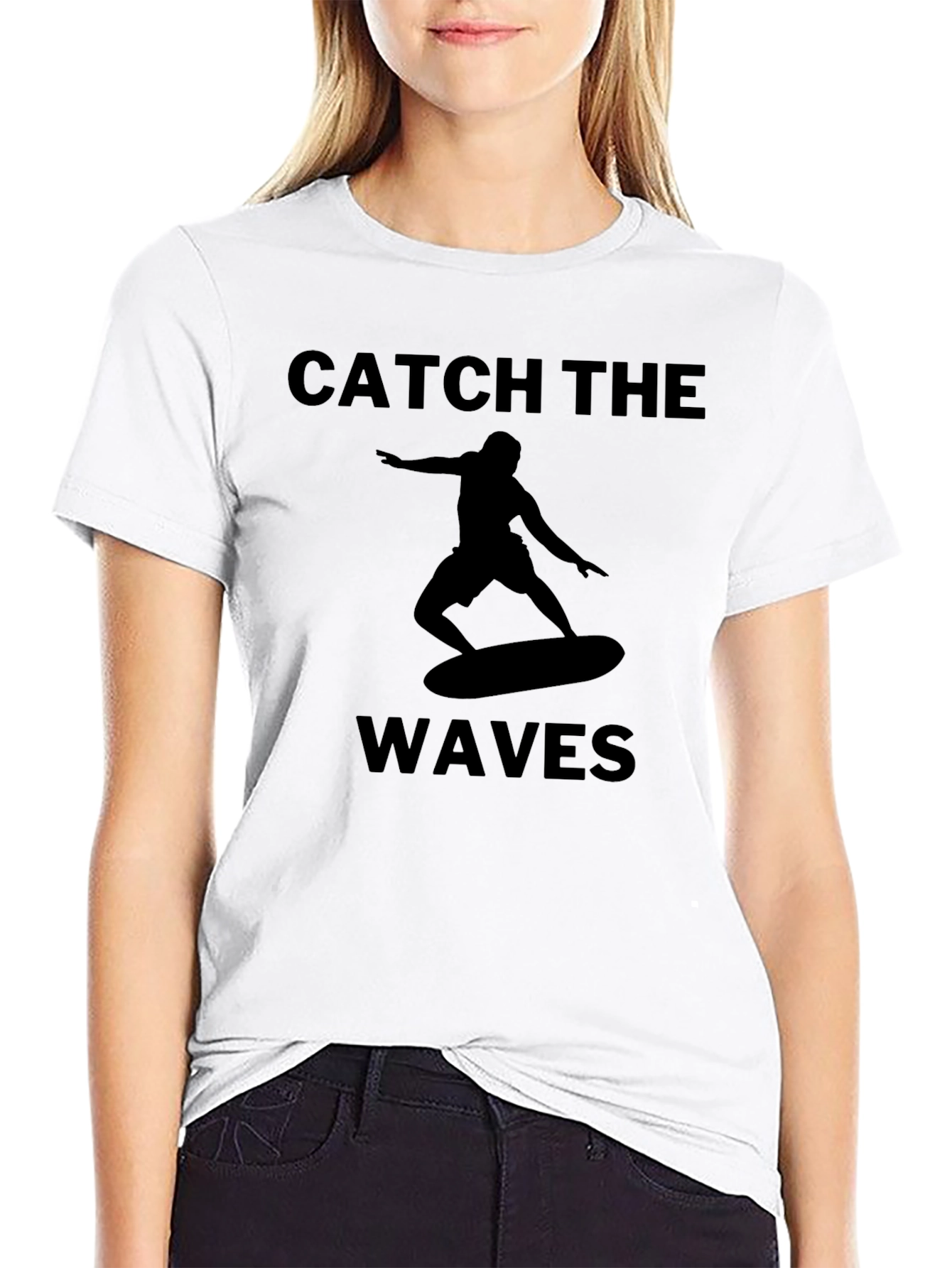 Catch the Waves Graphic Tee - Surfer T-Shirt