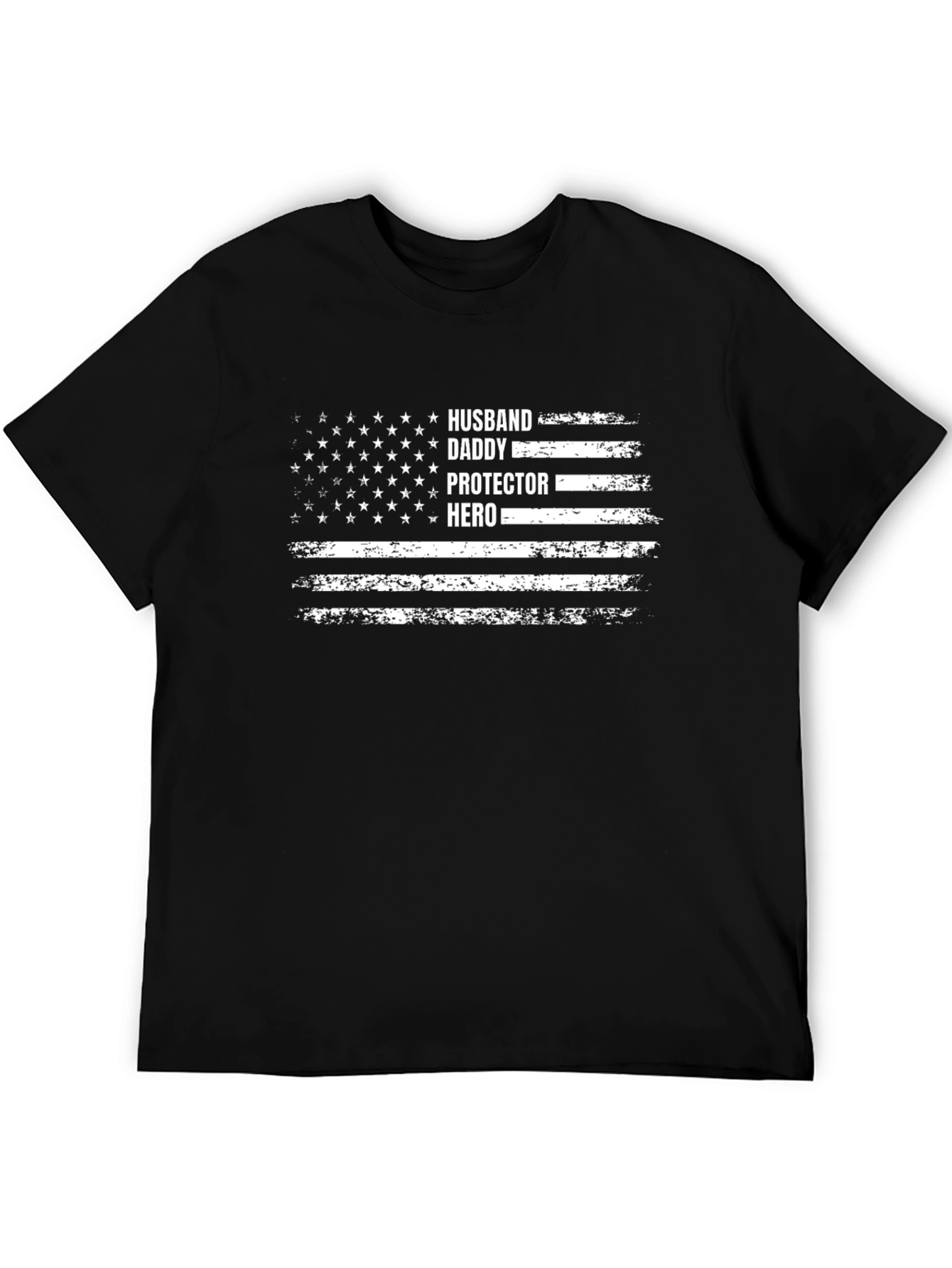 Husband Daddy Hero Flag Graphic T-Shirt
