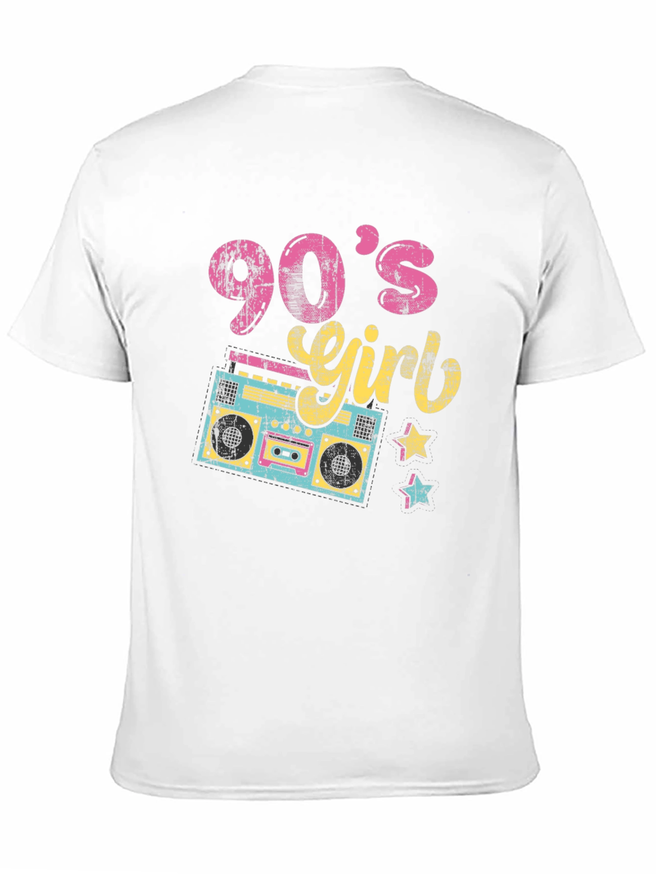 90s Girl T-Shirt Retro Boombox Design