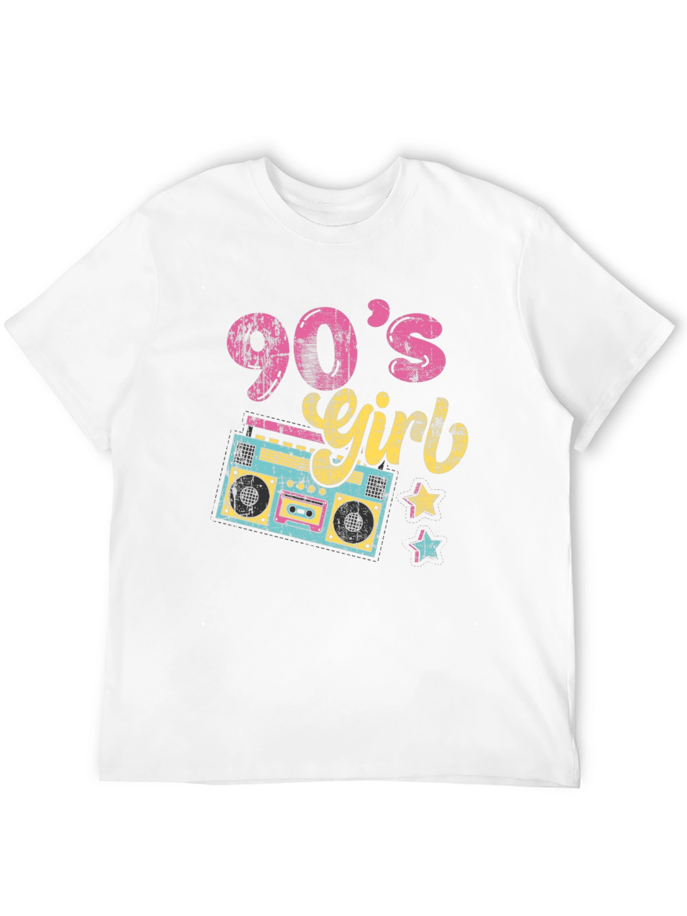 90s Girl T-Shirt Retro Boombox Design