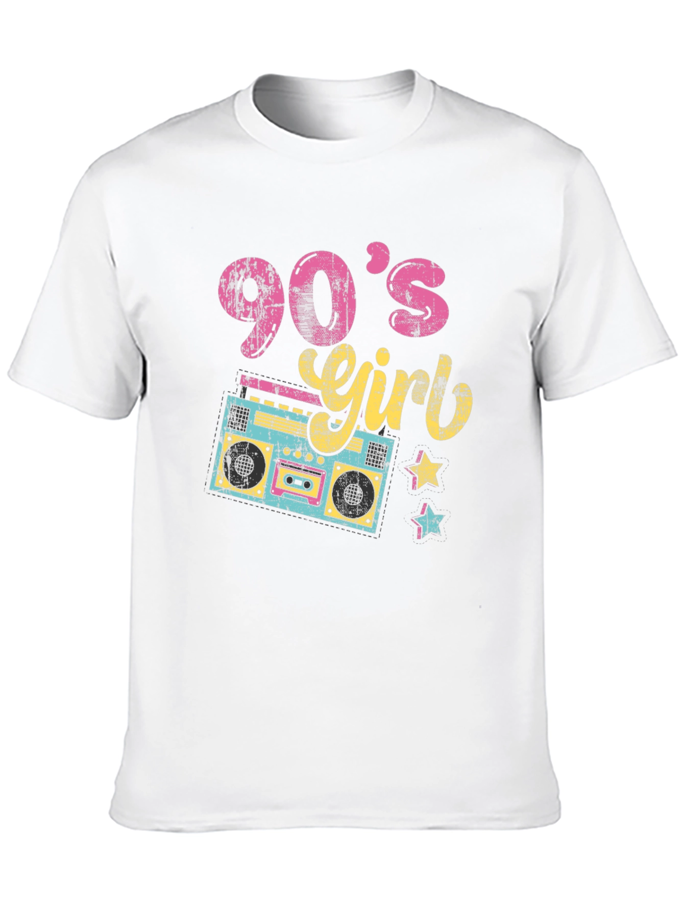 90s Girl T-Shirt Retro Boombox Design