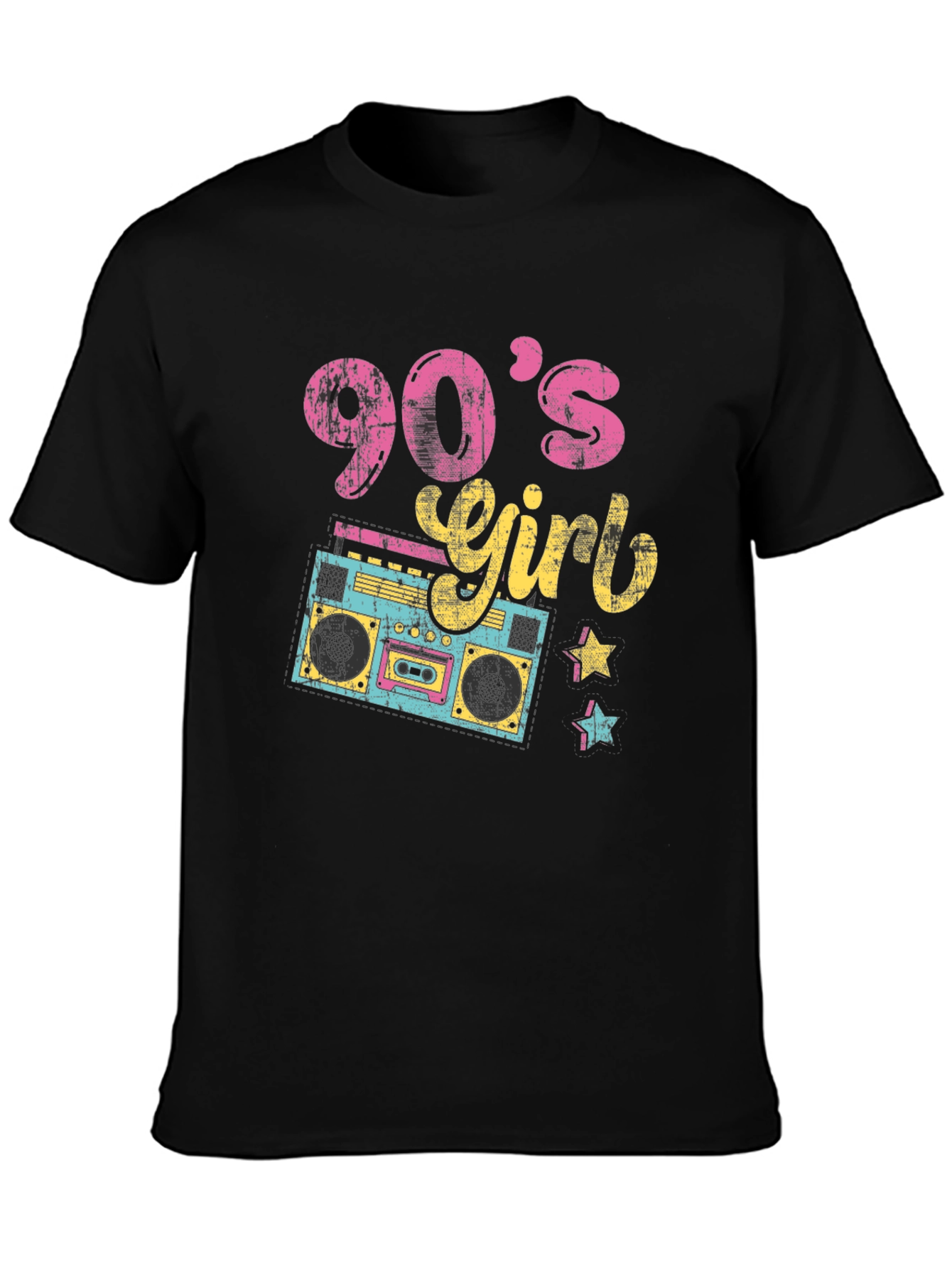 90s Girl T-Shirt Retro Boombox Design