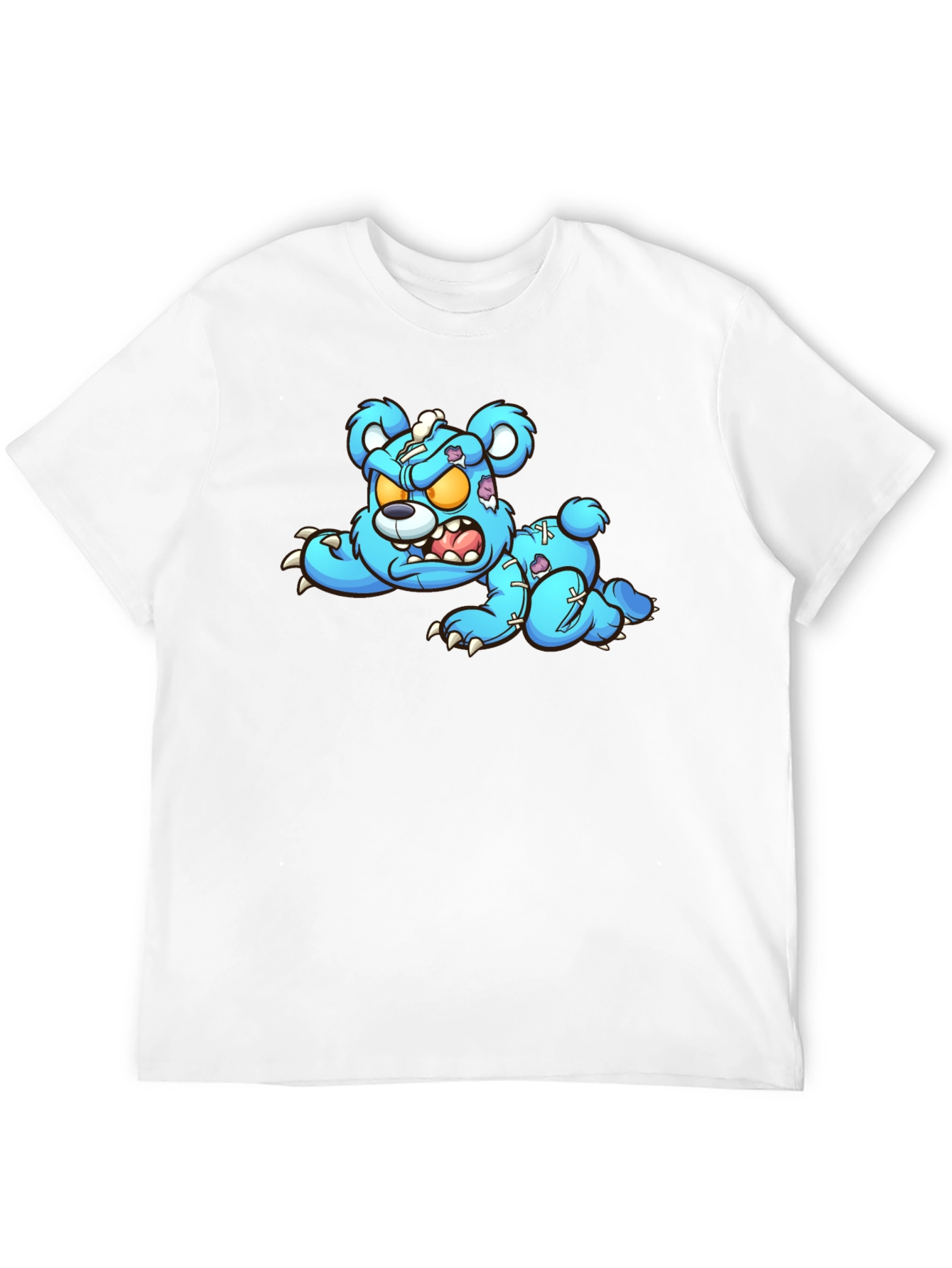 Zombie Teddy Bear Graphic Black T-Shirt