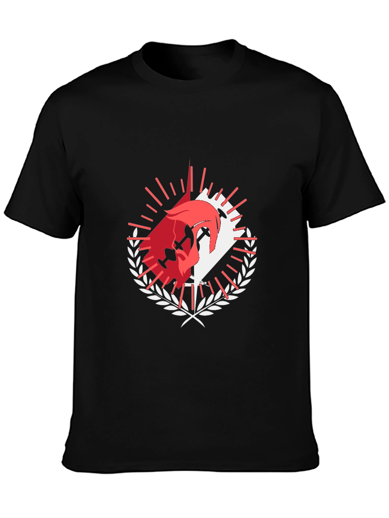 Graphic Tee: Dueling Swords & Laurel Wreath Design