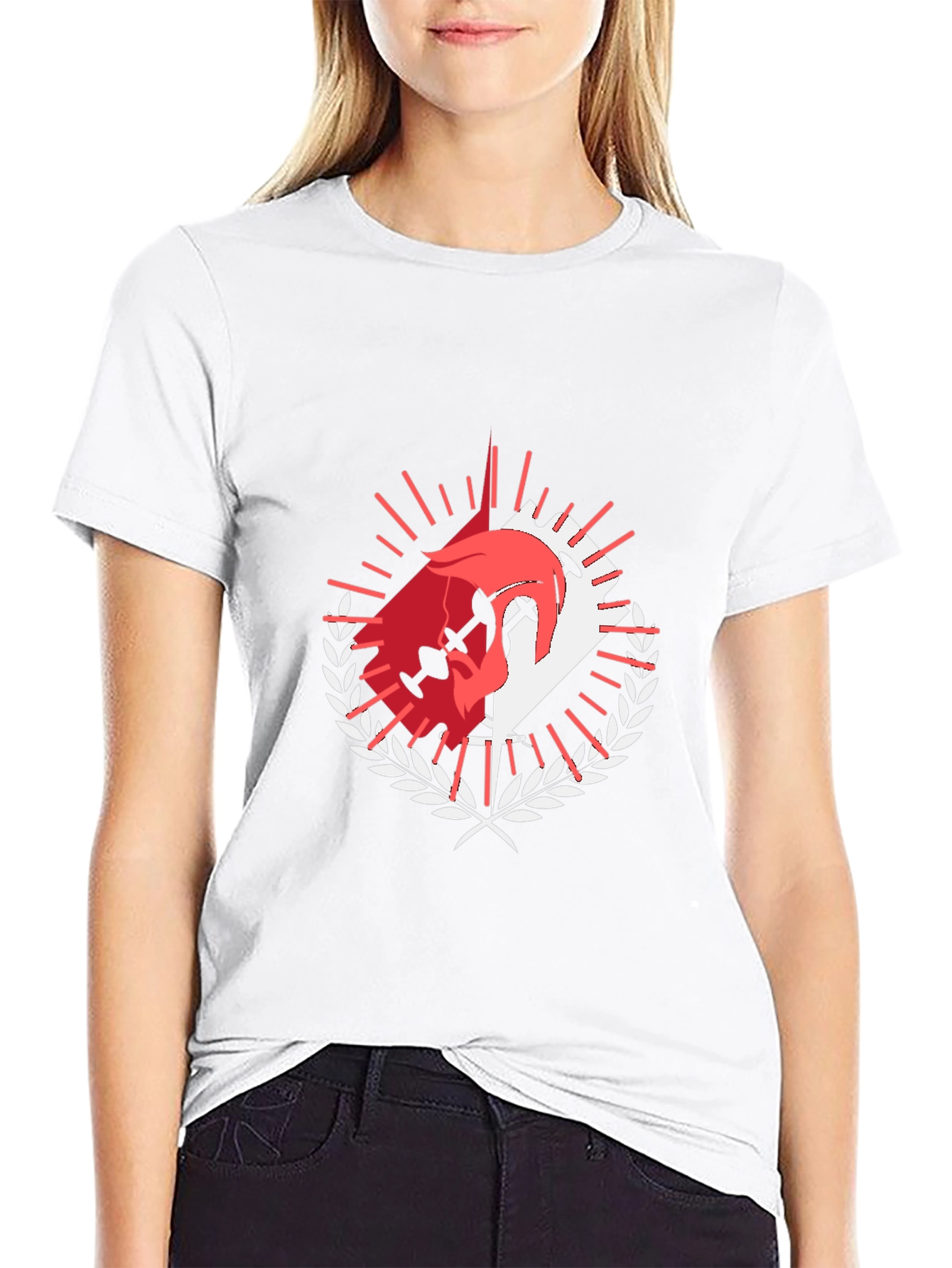 Graphic Tee: Dueling Swords & Laurel Wreath Design