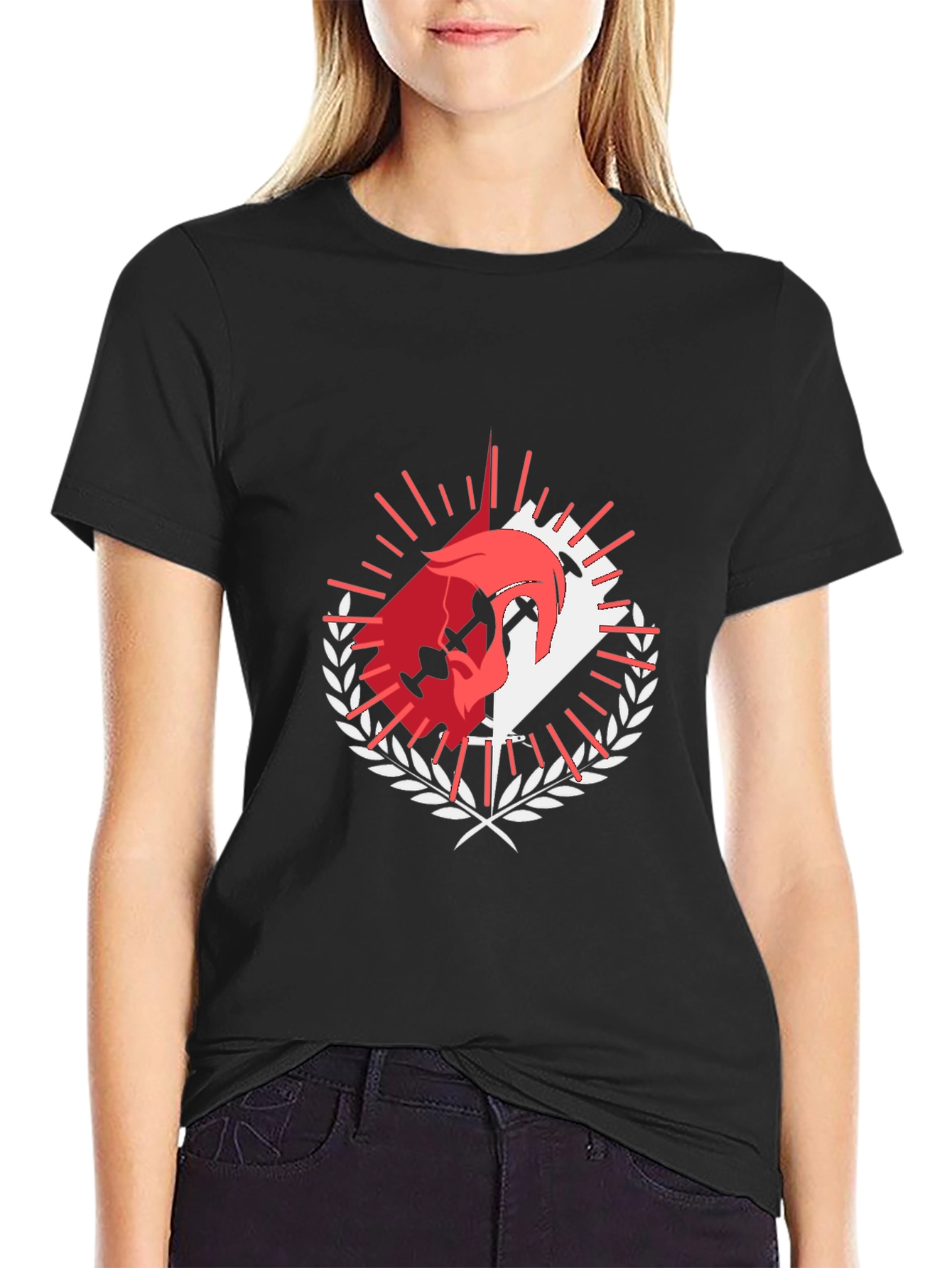Graphic Tee: Dueling Swords & Laurel Wreath Design