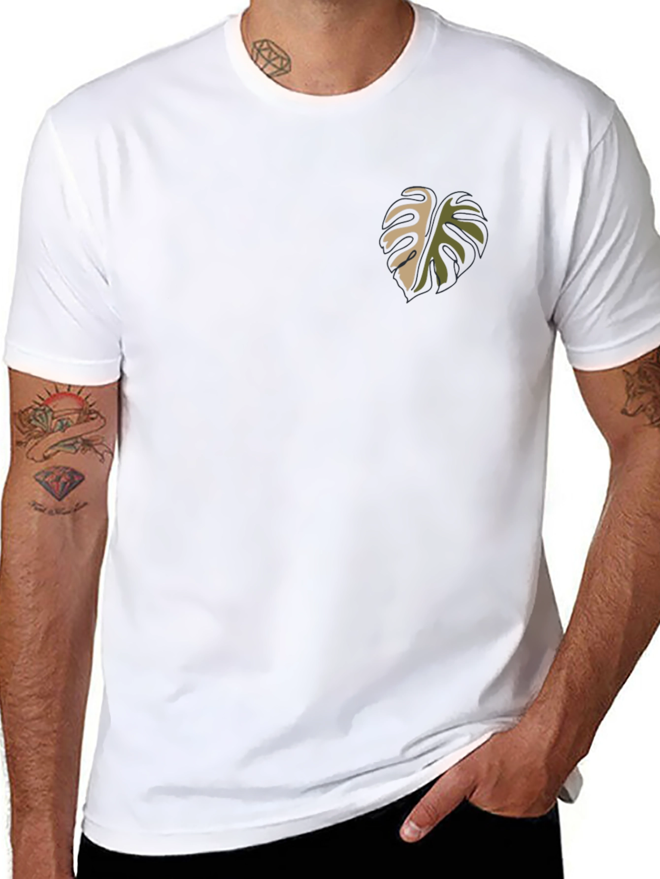 Monstera Leaf Graphic Black T-Shirt