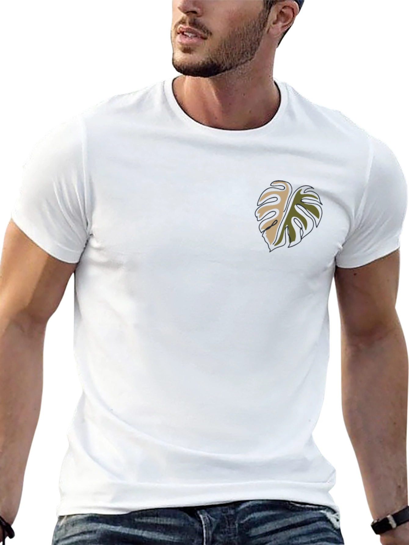 Monstera Leaf Graphic Black T-Shirt