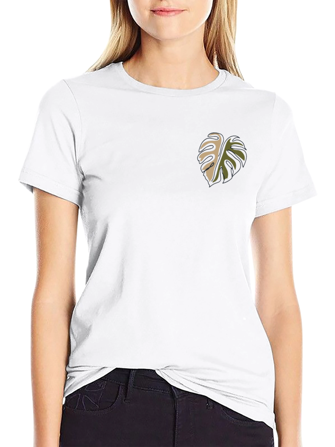 Monstera Leaf Graphic Black T-Shirt