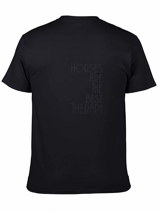 Horses Are The Best Therapy Black T-Shirt