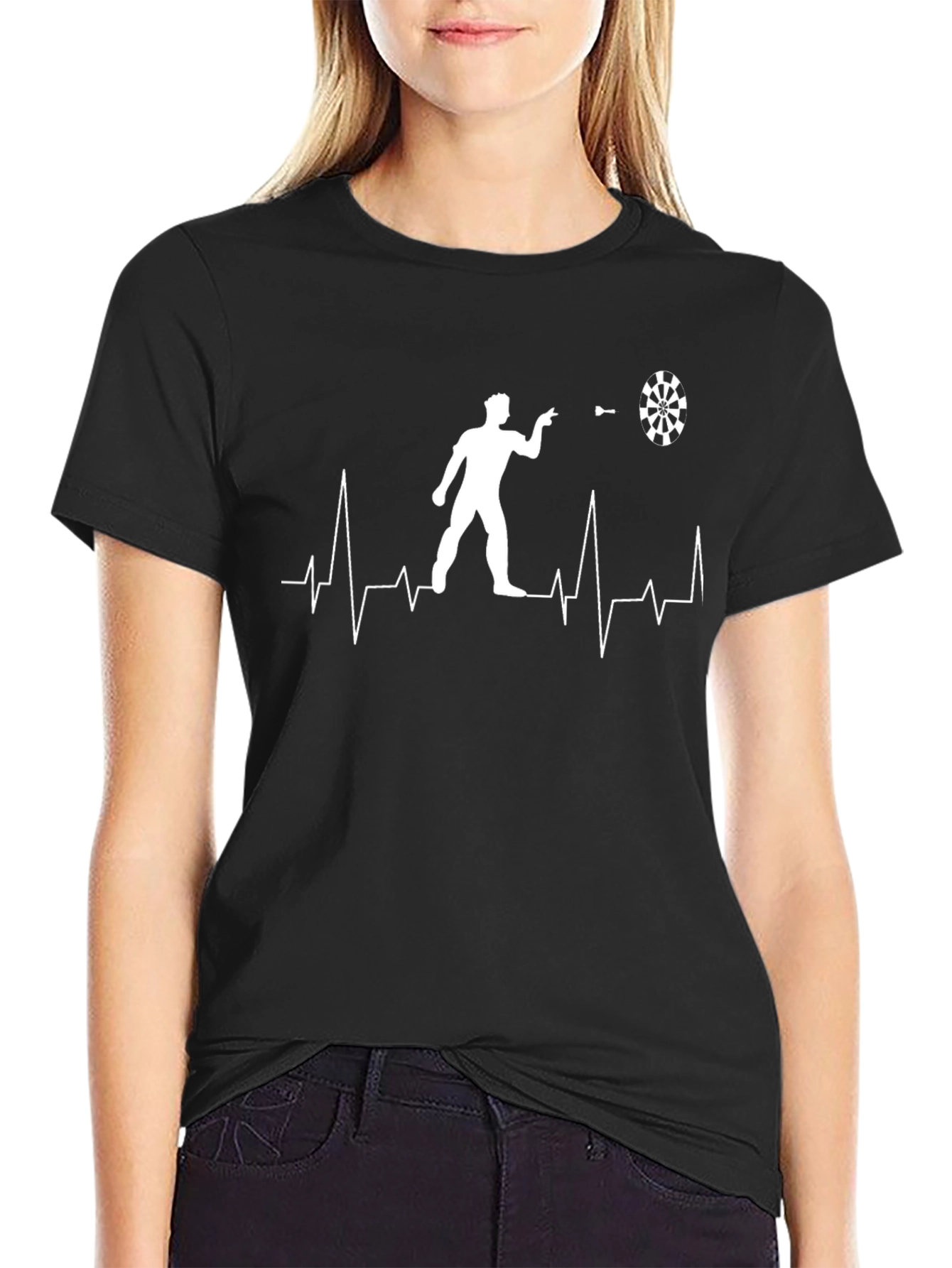 Darts Heartbeat T-Shirt - Cool Dart Player Tee