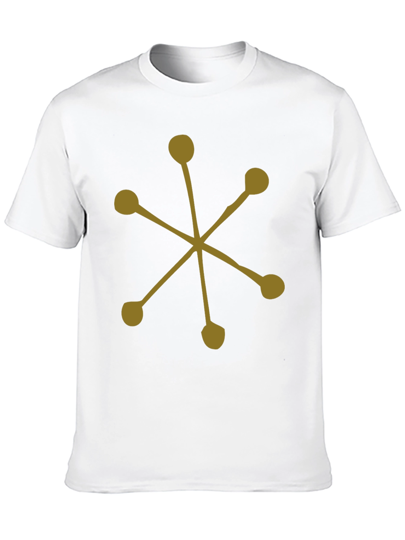 Abstract Starburst Graphic Tee - Black Cotton Casual