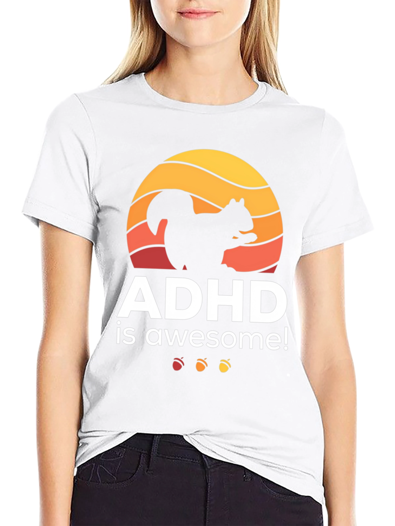 ADHD Is Awesome Squirrel Graphic T-Shirt