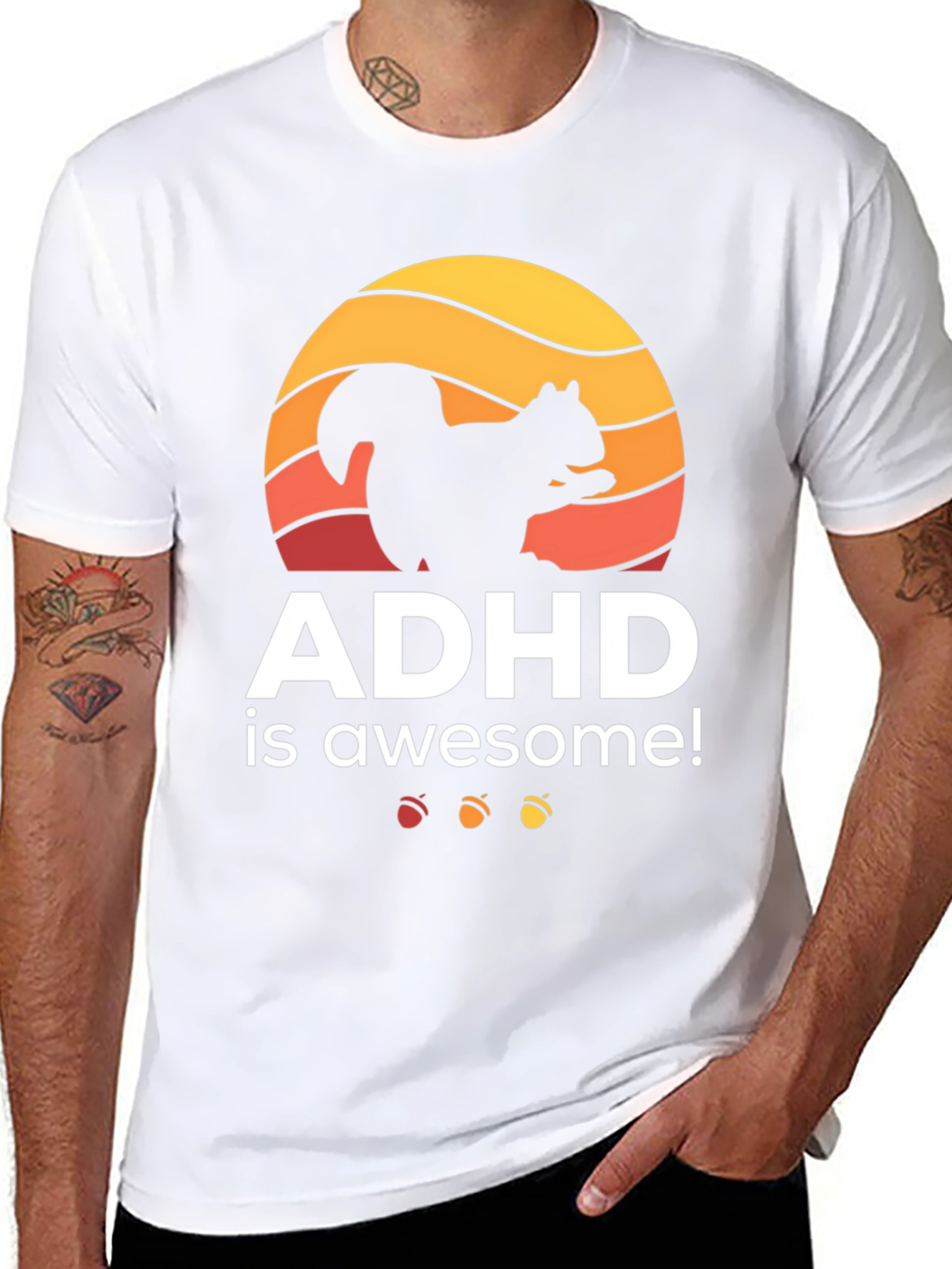 ADHD Is Awesome Squirrel Graphic T-Shirt