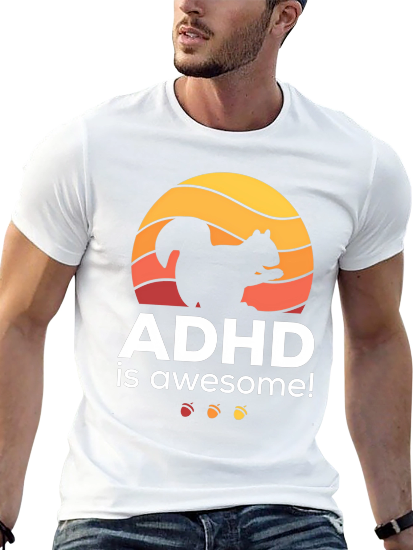 ADHD Is Awesome Squirrel Graphic T-Shirt
