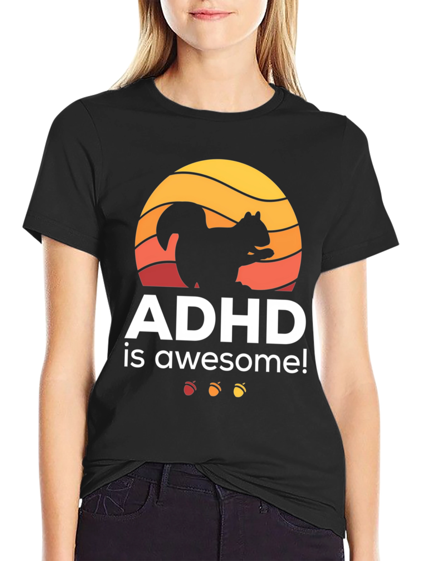 ADHD Is Awesome Squirrel Graphic T-Shirt