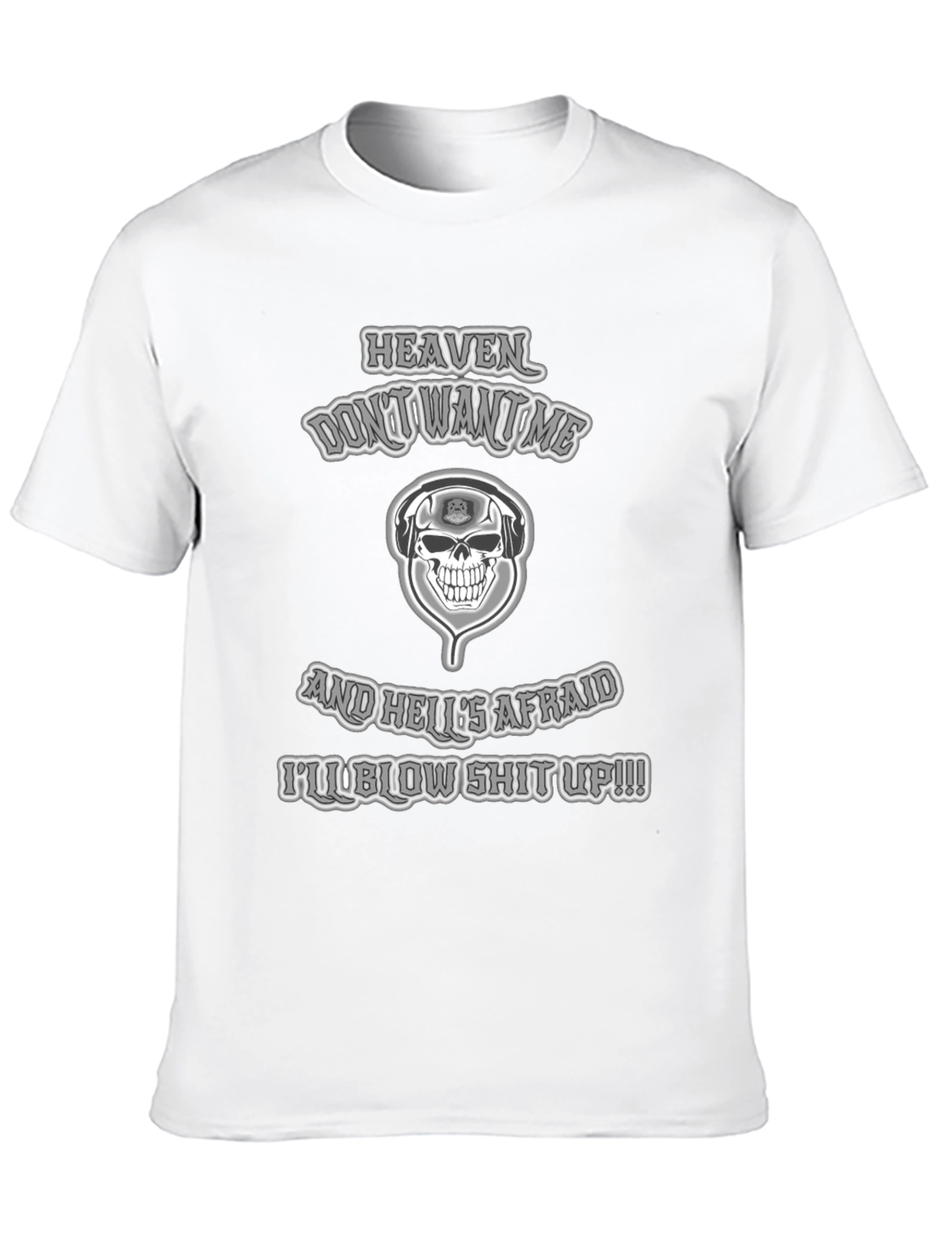 Skull & Headphones T-Shirt - Heaven Dont Want Me!