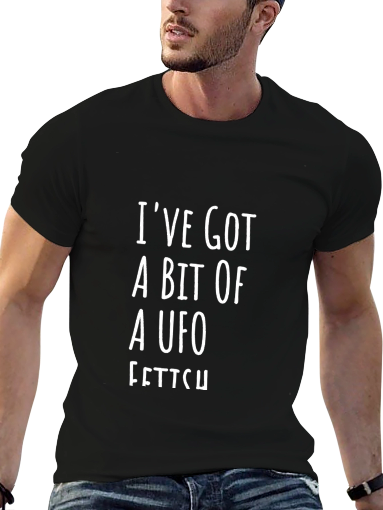 UFO Fetish Graphic Tee - Black Cotton Blend