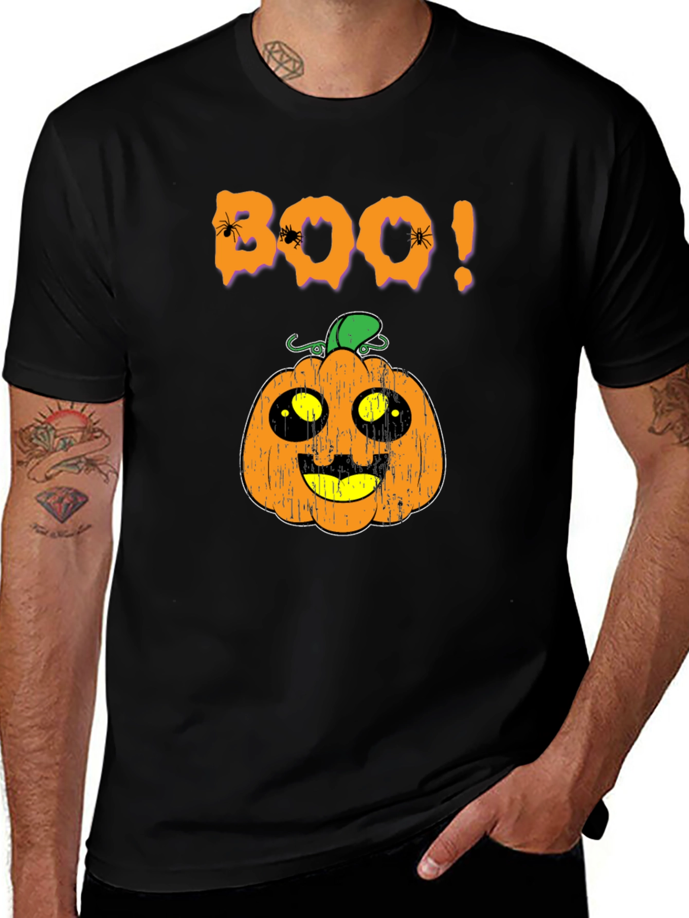 Halloween Boo Pumpkin Graphic T-Shirt