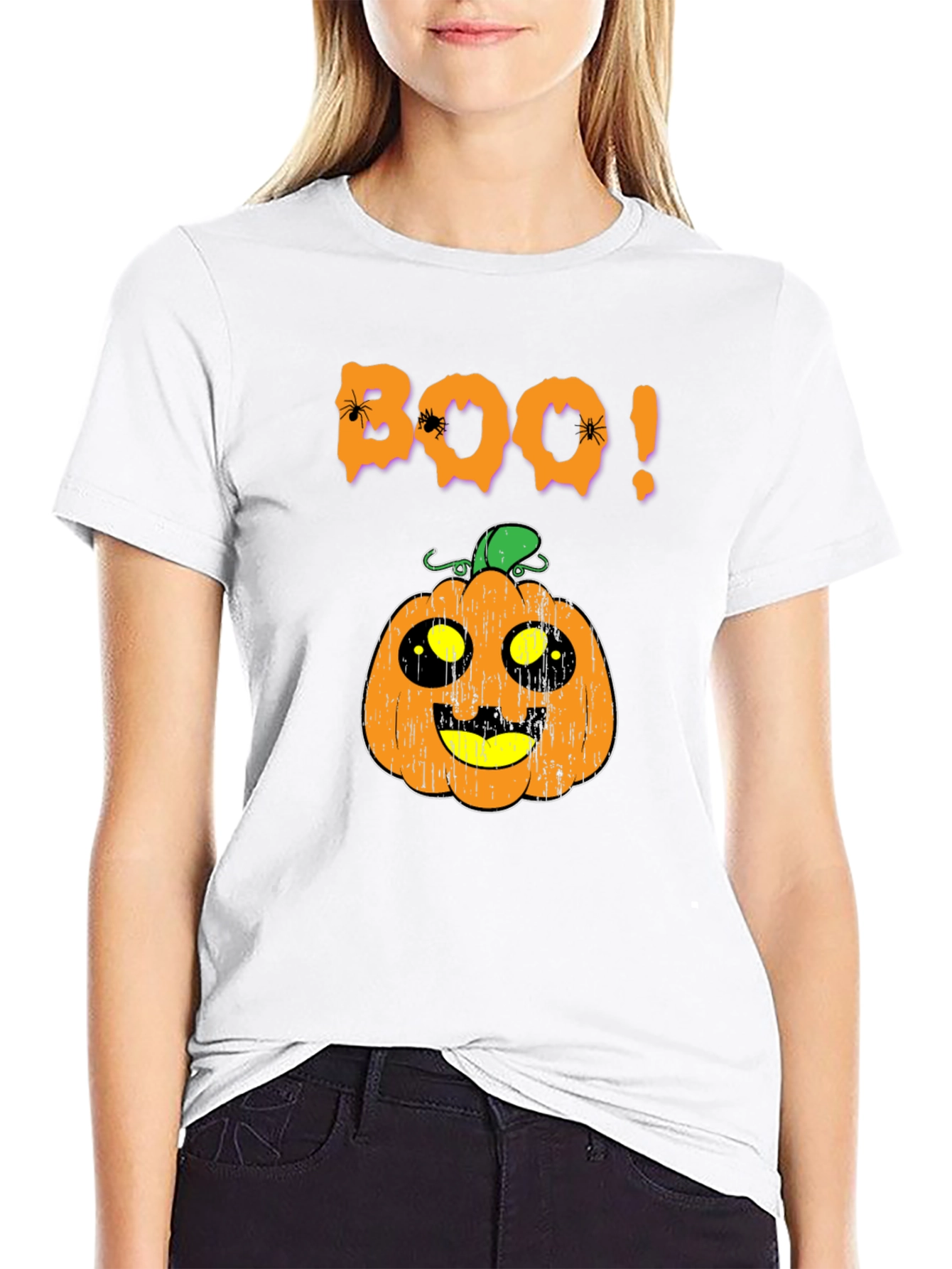 Halloween Boo Pumpkin Graphic T-Shirt