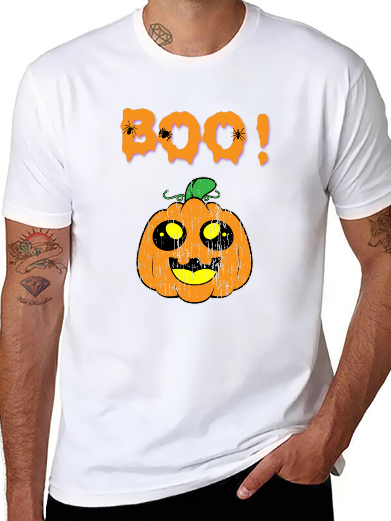 Halloween Boo Pumpkin Graphic T-Shirt