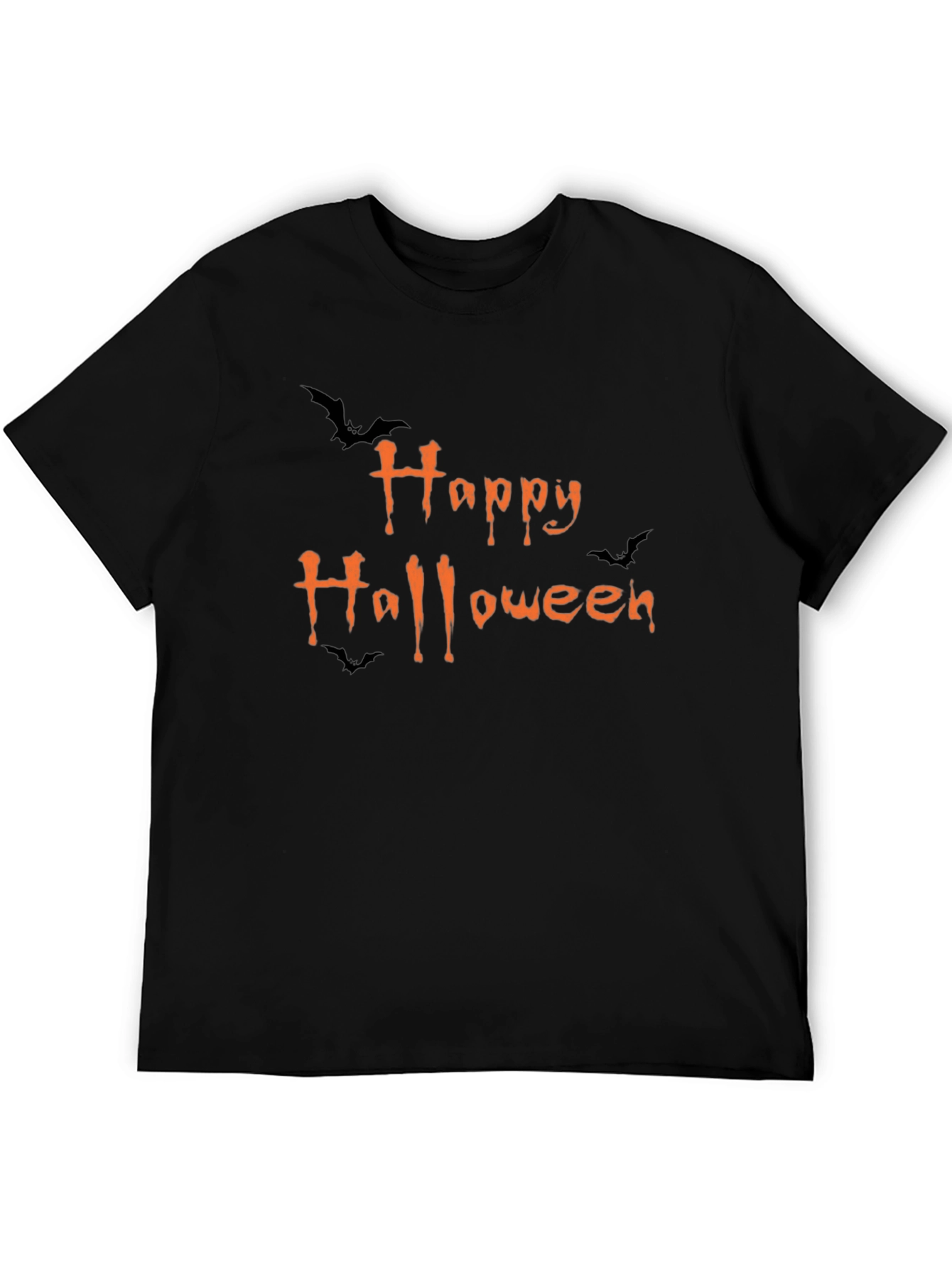 Happy Halloween Graphic Print Black T-Shirt