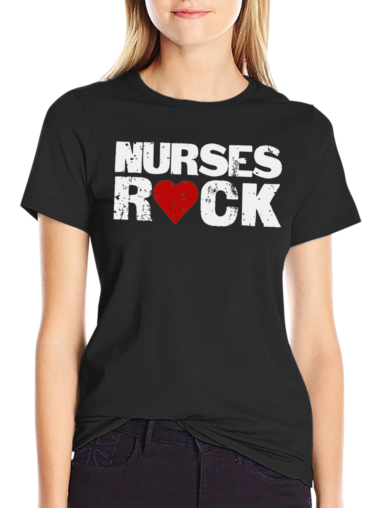 Nurses Rock T-Shirt - Heart Graphic Tee