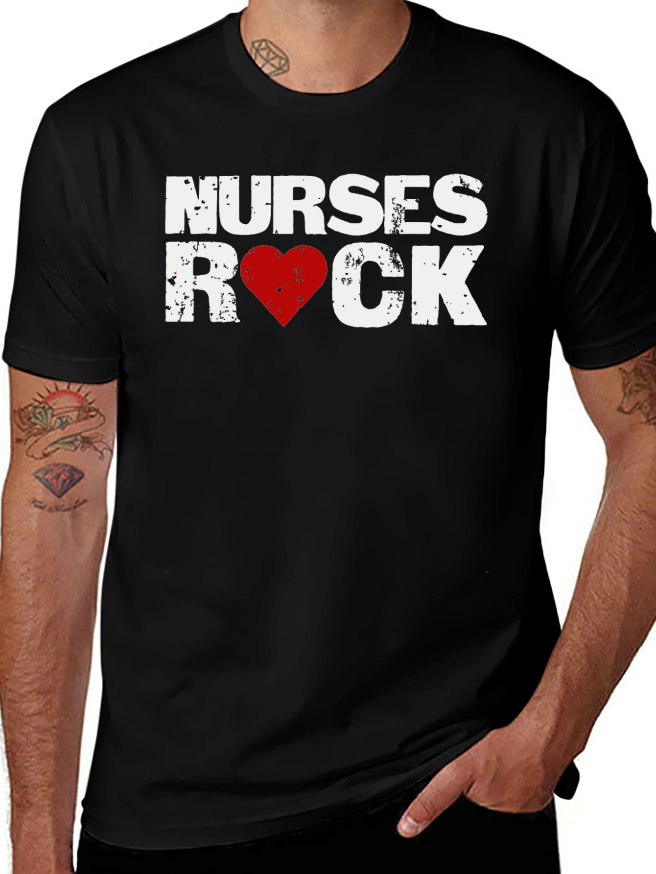 Nurses Rock T-Shirt - Heart Graphic Tee