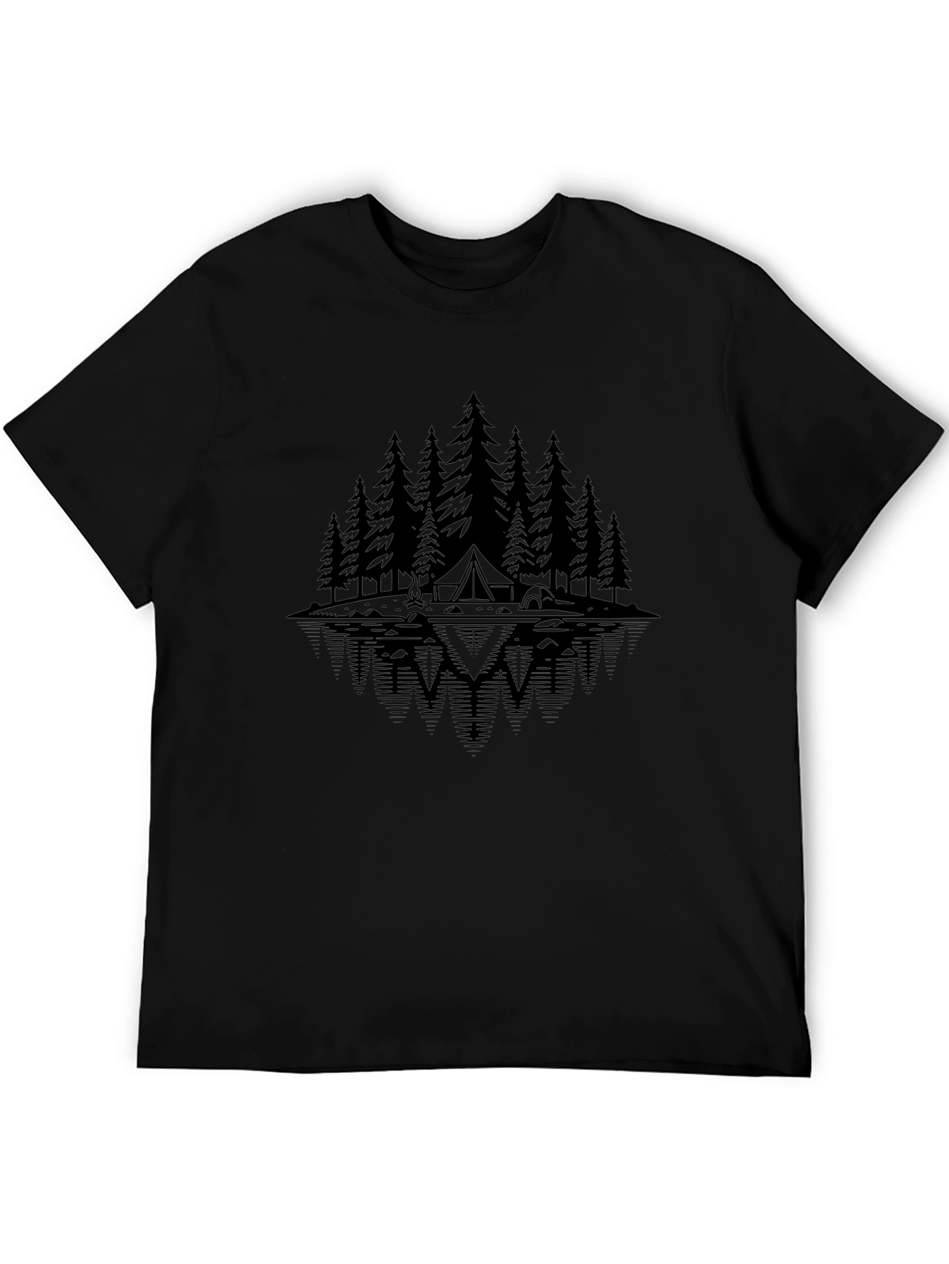 Nature Reflective Camping Scene Graphic Tee