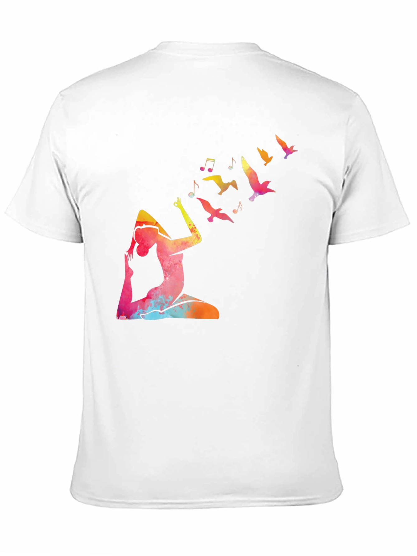 Yoga & Birds Graphic Black Tee